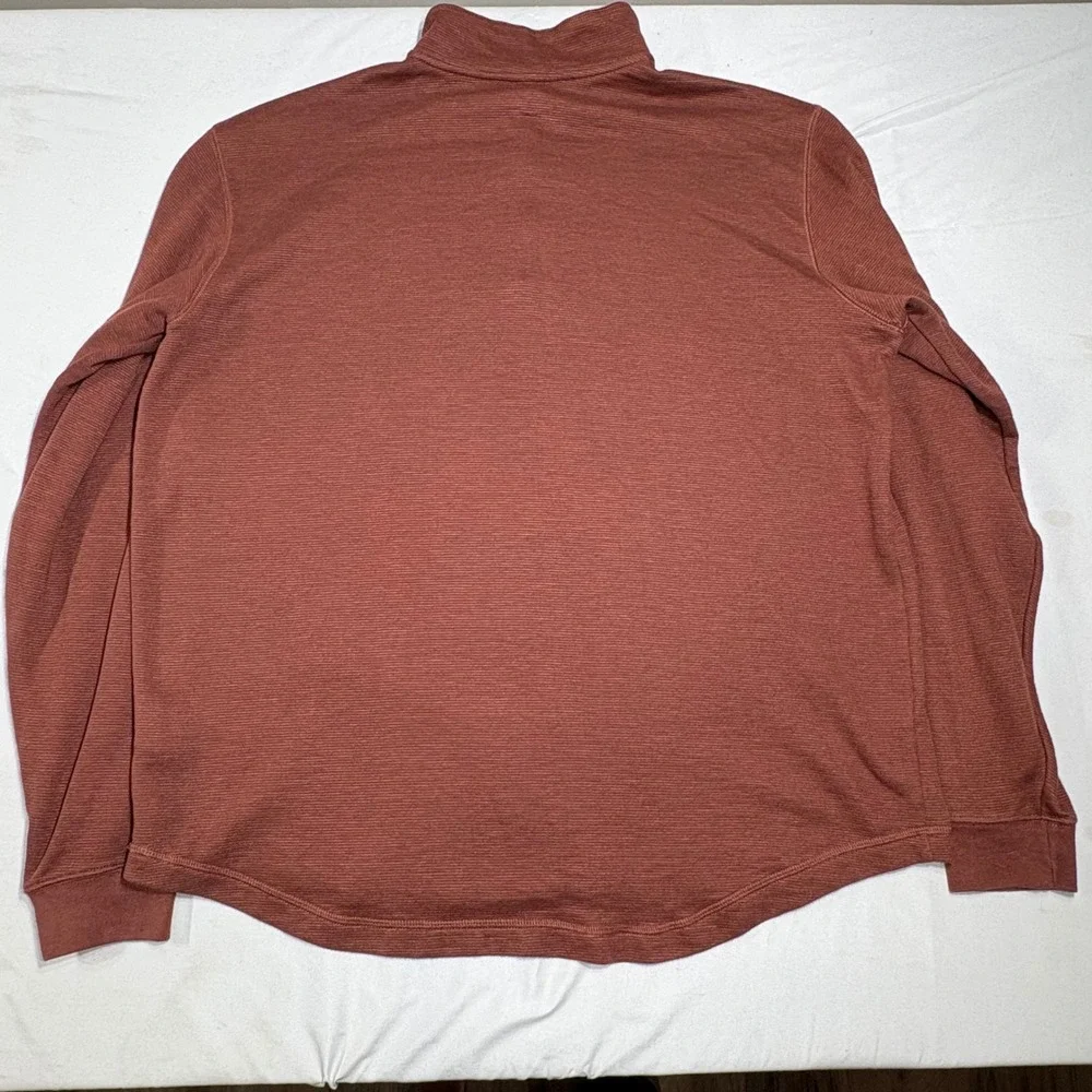 Carhartt 1/4 Zip Pullover Mens XL Rust 102837 Relaxed Fit Waffle Knit Workwear
